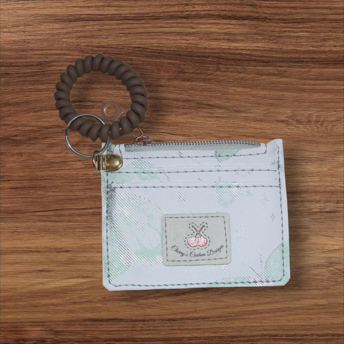 White and Mint Butterfly mini wallet