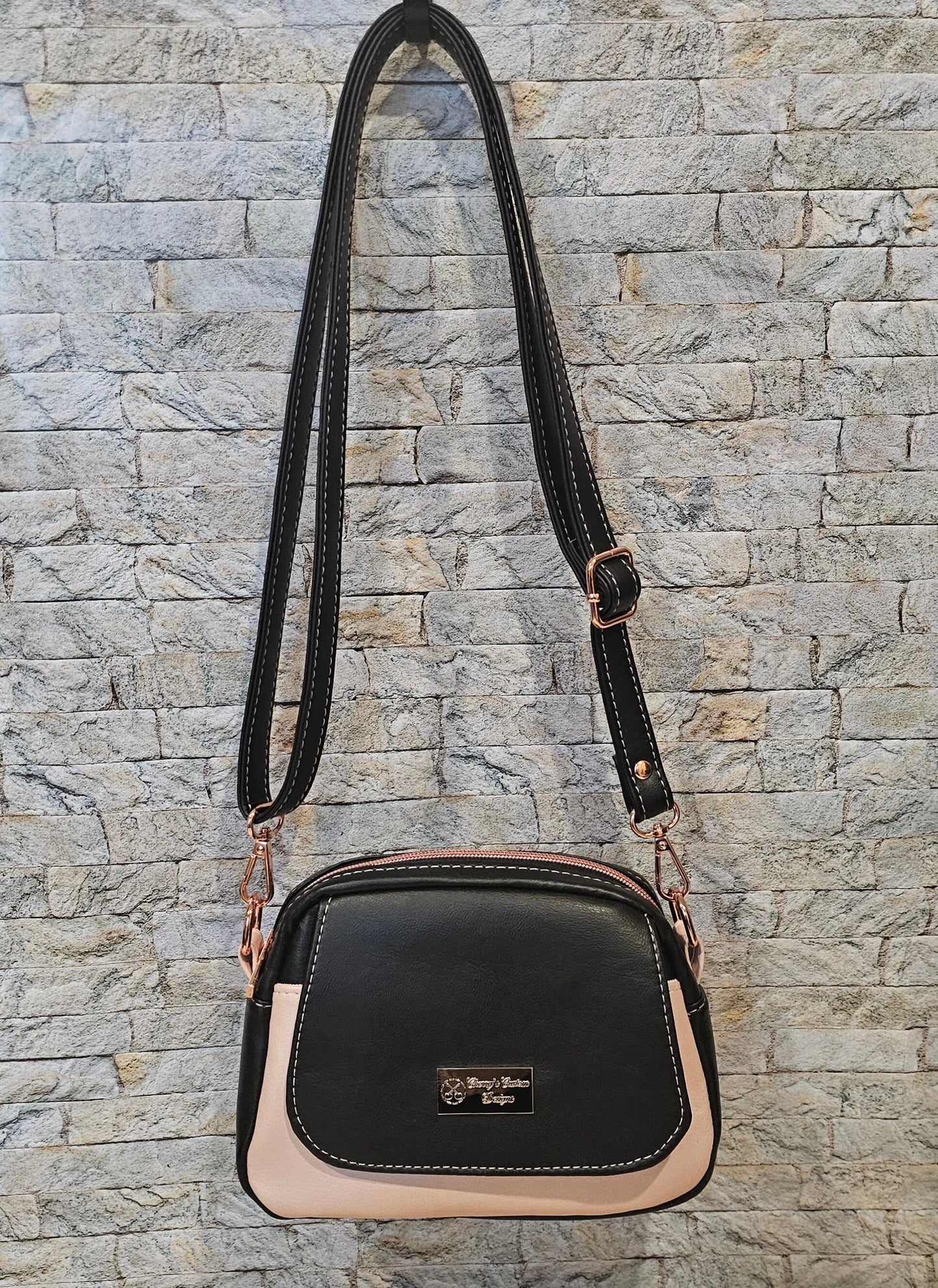 Black and Pink Itty Bitty Bowler Bag