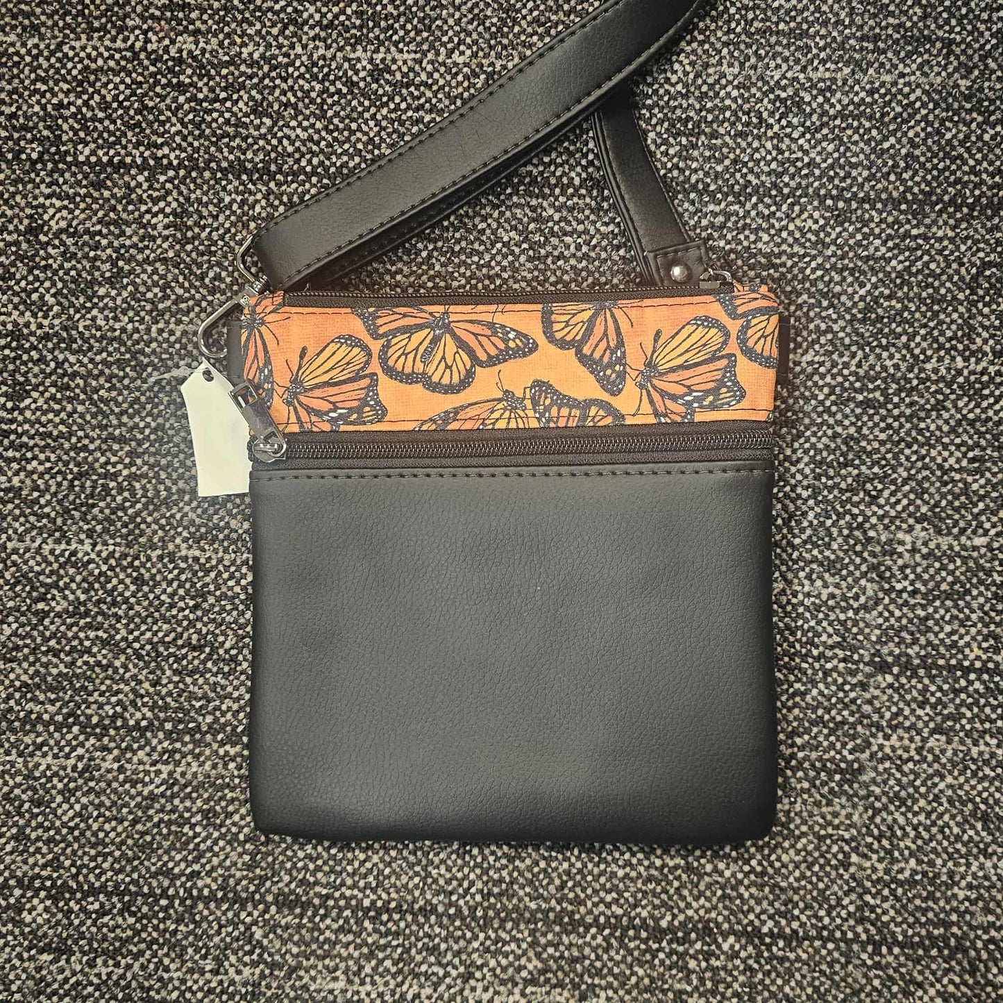 Black and Orange Butterflies Zippy Crossbody