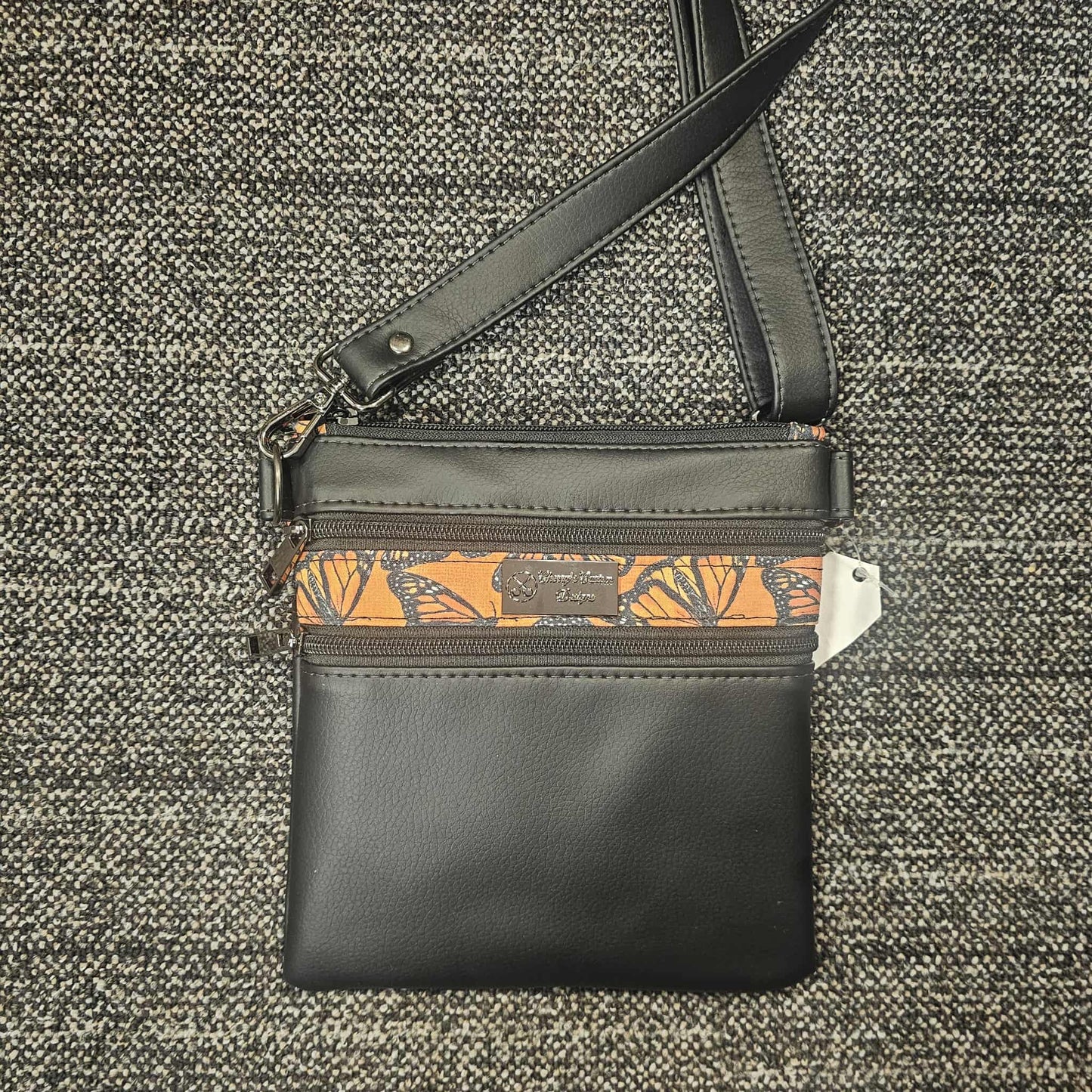 Black and Orange Butterflies Zippy Crossbody