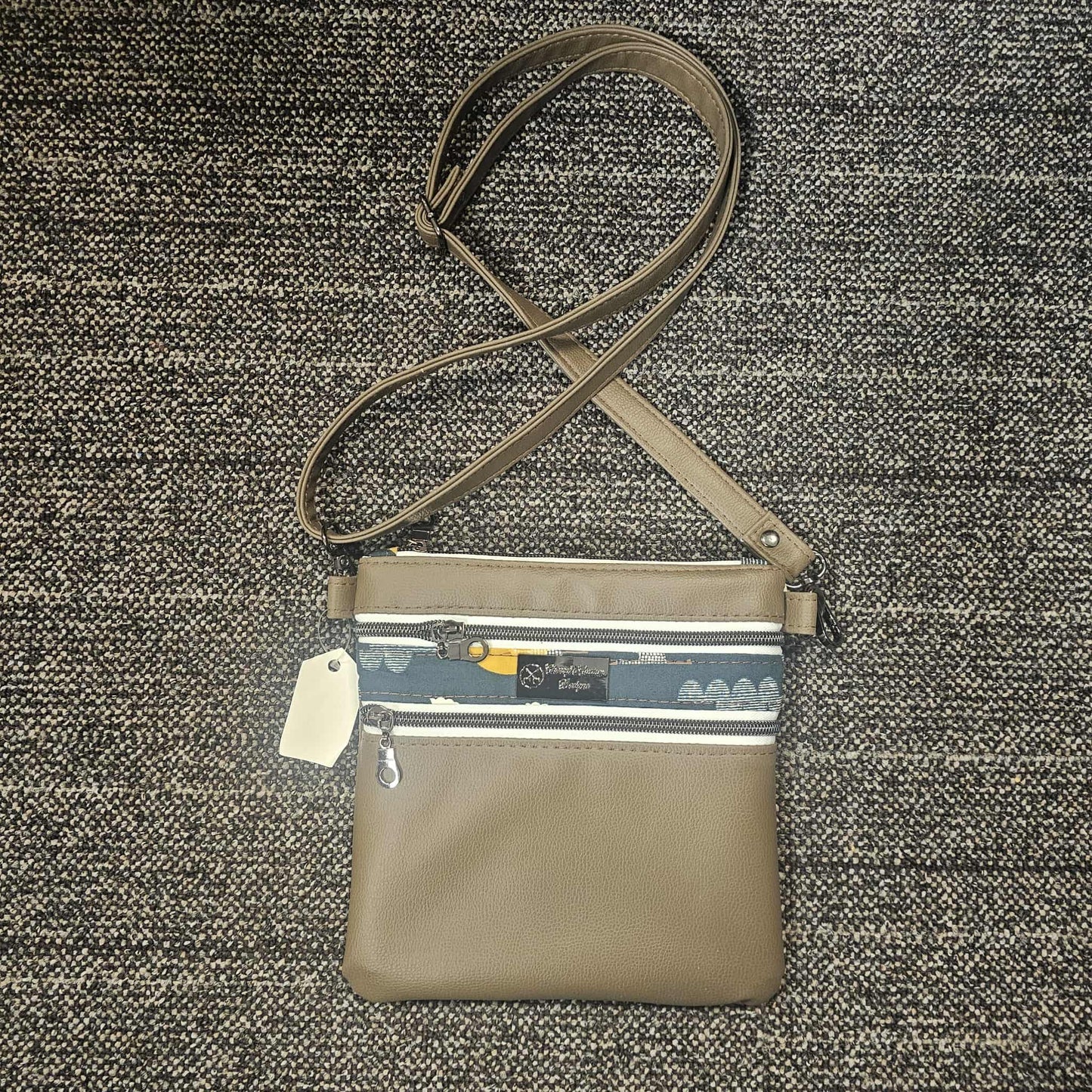 Taupey Brown Zippy Crossbody
